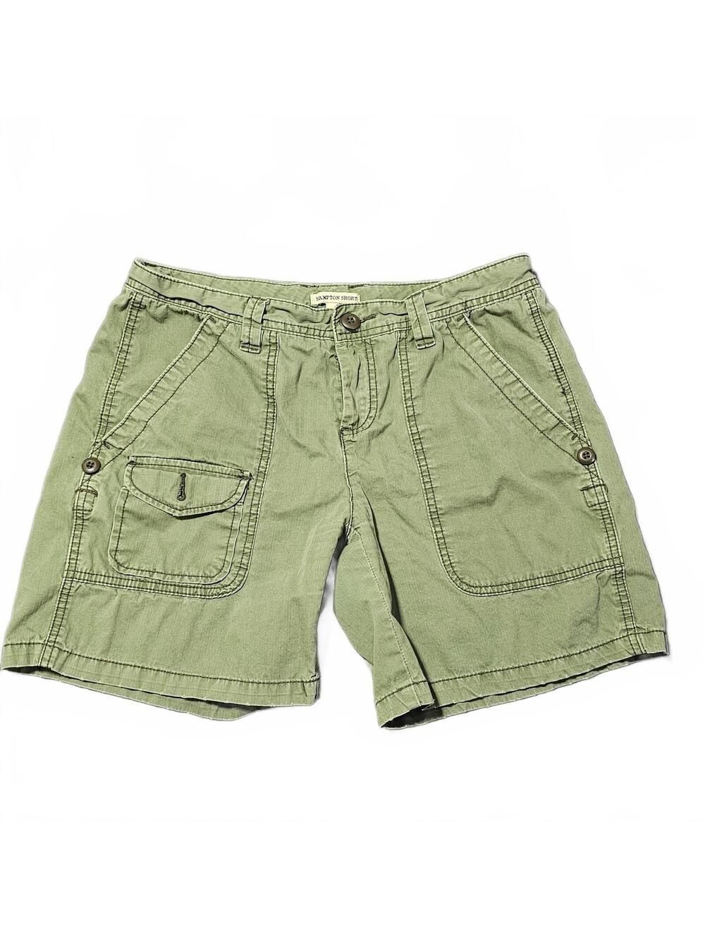 Polo Jeans Company Women's Cargo Shorts Size 8 Green Hampton Short Casual Y2K